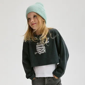 Dívčí oblečení Reserved - Dvouvrstvé tričko Pusheen - světle šedá - 840BF-09M - 840BF-09M-164-2