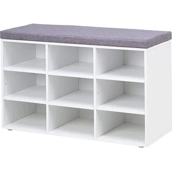 Botník VASAGLE Botník lavice 9 polic 78 x 48 cm bílá