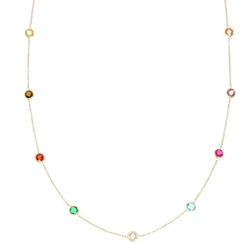 Řetízek Zlatnictví Helios Zlatý řetízek s barevnými zirkony