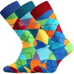 Lonka® 3PACK Ponožky Lonka Dikarus - káro/mix A 39-42 (26-28)