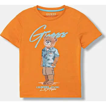 Chlapecké oblečení Dětské bavlněné tričko Guess L6GI09.K8HM4.PPY2.M oranžová 22X, vel. 147-157