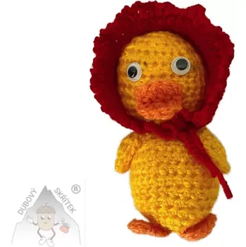 Velikonoční dekorace Dubový skřítek Roztomilé háčkované káčátko s čepečkem - dekorace i dárek