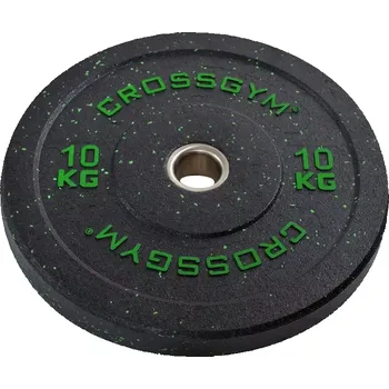 Kotouč Bumper Plate CrossGym - 10 kg (černý)
