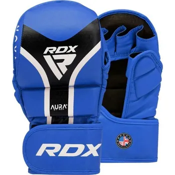 Boxerské rukavice RDX grapplingové rukavice Aura+ T17, modro-černé L