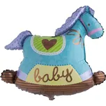 Foliový balónek houpací koník chlapeček modrý 94cm