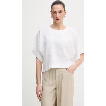 Dámská halenka DKNY halenka ženská lněná P2RALFYG bílá 00X, vel. S