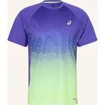 Asics Pánské Běžecké Tričko Road Fade, modrá / neonově zelená, S