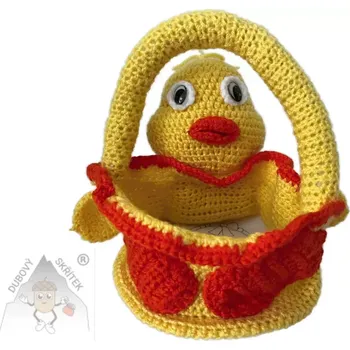 Velikonoční dekorace Dubový skřítek Velikonoční kuřátkový košík - barevná radost pro jarní svátky