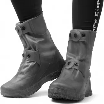 Cyklistické návleky inSPORTline Nepromokavé návleky na boty Nispo šedá-transparentní - XL (40-42)