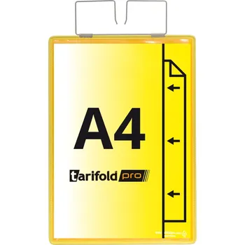 Kancelářský nábytek Zpevněná identifikační kapsa djois, se závěsem, A4, žlutá, 10 ks