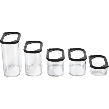 Dóza na potraviny SILVERCREST® Sada potravinových dóz (Sada 4 velikostí/černá)