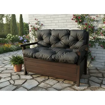 Zahradní nábytek Prošívané sezení JONAS color 02 ANTRACIT různé rozměry, polstr na zahradní lavici - sedák s opěrkou, Mybesthome Rozměr: 120x60x50 cm