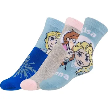 Ponožky dětské Frozen 2 - sada 3 páry Růžová,Modrá,Šedá Frozen - 23-26