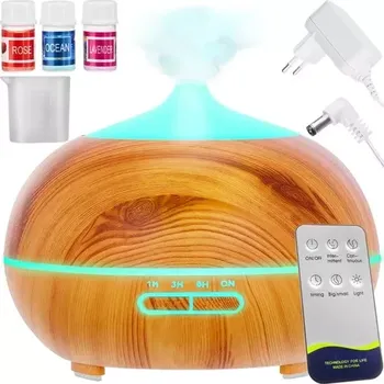 Aroma difuzér Ruhhy Aroma difuzér s ionizátorem a LED lampou 400 ml světle hnědý