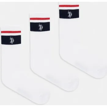 Pánské ponožky Ponožky U.S. Polo Assn. BRAND STRIPE SPORTS 3-pack MUP3452 bílá 00A, vel. 39/42
