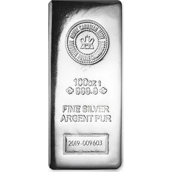 Royal Canadian Mint - stříbrný slitek cihla 100 oz