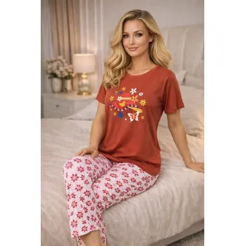 Dámské pyžamo Dámské pyžamo Klobouk- Cihlové Velikost: M