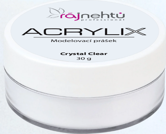 Ráj nehtů Akrylový prášek ACRYLIX 30 g - Crystal Clear