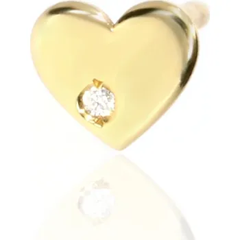 Náušnice Zlatá kusová náušnice srdíčko