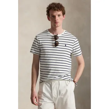 Pánské tričko Bavlněné tričko Polo Ralph Lauren INTERLOCK-KNT-T-SHIRT, M, bílá, 00X