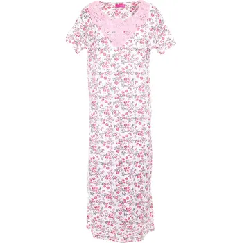 Dámská noční košile Drobné kvítka červená M