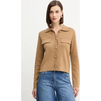 Dámský svetr Kardigan s příměsí vlny Morgan MIMDIE hnědá 82X, vel. L