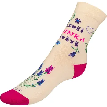 Ponožky Nejlepší maminka na světě Růžová,Smetanová,Fialová Nejlepší maminka na světě - 39-42