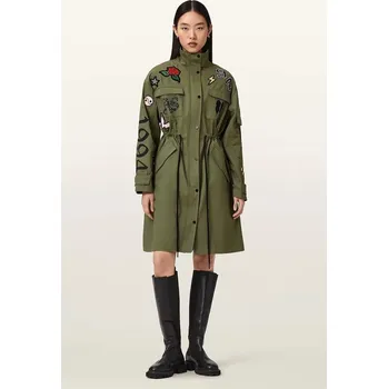 Dámský kabát Bavlněná parka AllSaints ARIAA W041OE zelená 78X, vel. XS