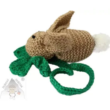 Velikonoční dekorace Dubový skřítek Pletený velikonoční zajíček – ruční dekorace pro sváteční stůl