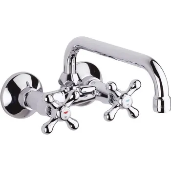 Vodovodní baterie Raf Rio II RK1552A dřezová nástěnná baterie horní kulaté ústí 20 cm, r. 100 mm