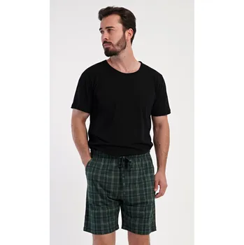 Pánské pyžamo Vienetta MAN Pánské pyžamové šortky Johny: tmavě zelená XXL