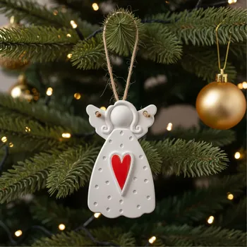 Vánoční dekorace Nebeský dotek - anděl barvený velikost M