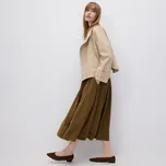 Reserved - Sukně s příměsí viskózy - olivová - 129GL-91X - 129GL-91X-XS