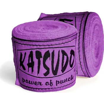Bandáž na box a MMA Katsudo elastická boxerská bandáž Path, fialová 350cm