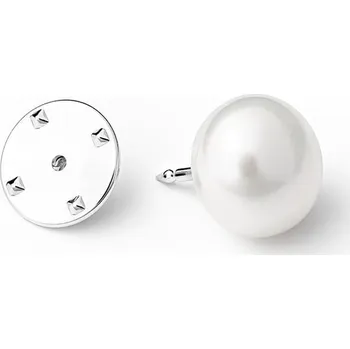 Brož Minimalistická brož s bílou perlou Suzume