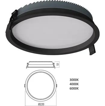 Koupelnové svítidlo Vestavné 28W LED světlo EVR04CCT SBK Arelux