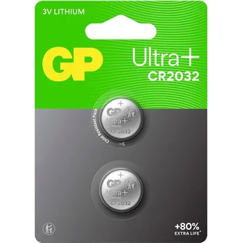 Článková baterie GP knoflíkový článek CR 2032 3 V 2 ks 220 mAh Li-MnO2 GP Ultra Plus Batterie Lithium Knopfzelle CR2032 2 Stück