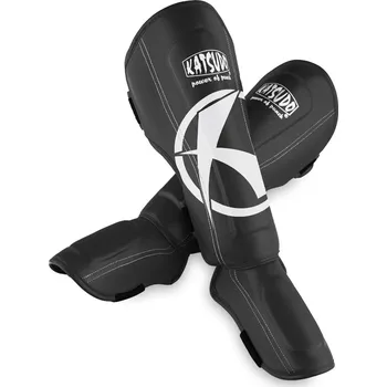 Chránič holeně pro bojový sport Katsudo chrániče holení a nártů Fort II, černo bílé L