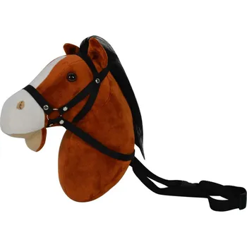 Teddies Koňská plyšová hlava s popruhem tmavě hnědá 30 cm