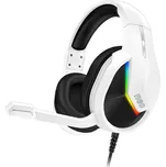 CONNECT IT CHP-3595-WH - LED RGB Herní drátová sluchátka s mikrofonem bílá/černá