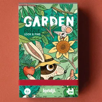 Hračka LONDJI Kapesní puzzle Tiny Zvířátka na zahradě - 24 pcs