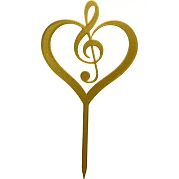 Zápich HOUSLOVÝ KLÍČ V SRDCI (PLA) zlatá