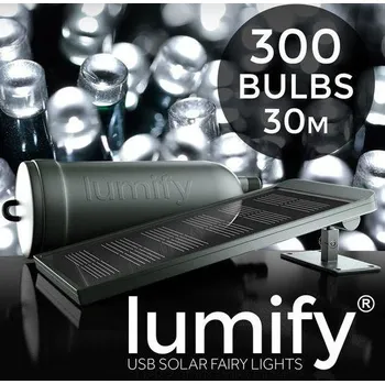 LED páska Sol. LED světýlka s USB Lumify 300 LED / 30m studená bílá