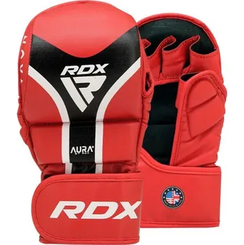Boxerské rukavice RDX grapplingové rukavice Aura+ T17, červeno-černé XL