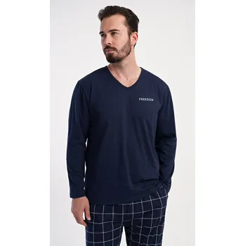 Pánské pyžamo Vienetta MAN Pánské pyžamo dlouhé Freedom: tmavě modrá L