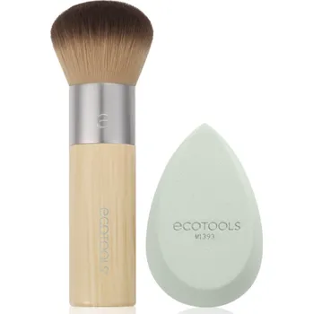 Kosmetický štětec EcoTools Blend & Blur houbička na make-up pro citlivou pokožku 1 ks + štětec na aplikaci make-upu 1 ks