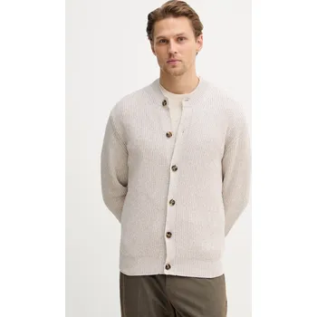 Dámský svetr Bavlněný kardigan Sisley 10Y2S500M béžová 80X, vel. M