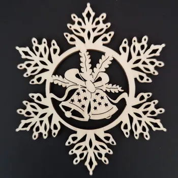 Vánoční dekorace AMADEA Dřevěná ozdoba vločka se zvonky 9 cm