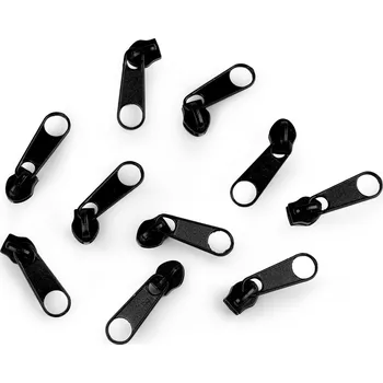 Zip Pro Háčkování Jezdec ke spirálovému zipu 3 mm, černý 10 ks