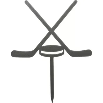 Zápich Hokejky s pukem PLA stříbrná